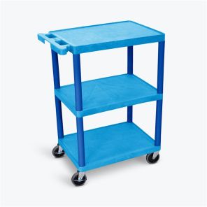 Luxor Workspaces Flat Shelf Cart - Three Shelves