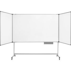 MV Industrial Mobile Magnetic Trio Dry-Erase Board Easel, 48