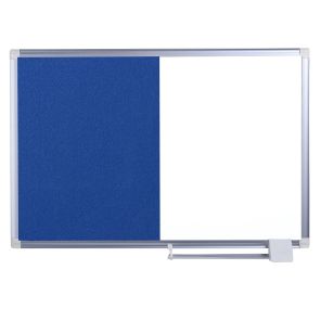 MasterVision NewGen Combo Board, Magnetic Dry-Erase and Blue Felt, 18
