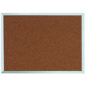 Natural Pebble Grain Cork Bulletin Board Satin Anodized Aluminum Frame 18