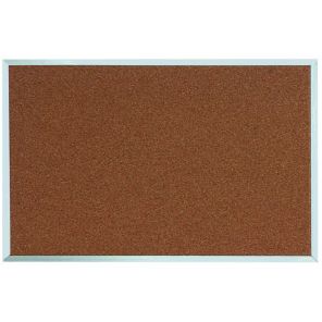 Natural Pebble Grain Cork Bulletin Board Satin Anodized Aluminum Frame 24