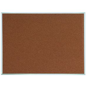 Natural Pebble Grain Cork Bulletin Board Satin Anodized Aluminum Frame 36