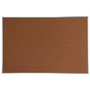 Natural Pebble Grain Cork Bulletin Board Satin Anodized Aluminum Frame 48