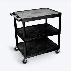 Luxor Workspaces Utility Cart - 3 Shelves Structural Foam Plastic