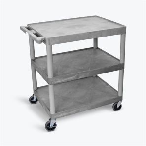 Luxor Workspaces Utility Cart - 3 Shelves Structural Foam Plastic