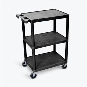 Luxor Workspaces Utility Cart - 3 Shelves Structural Foam Plastic