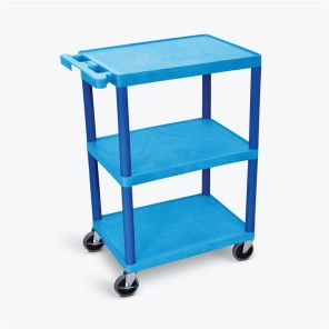 Luxor Workspaces Utility Cart - 3 Shelves Structural Foam Plastic