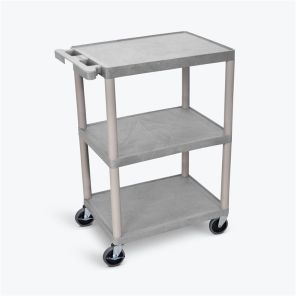 Luxor Workspaces Utility Cart - 3 Shelves Structural Foam Plastic