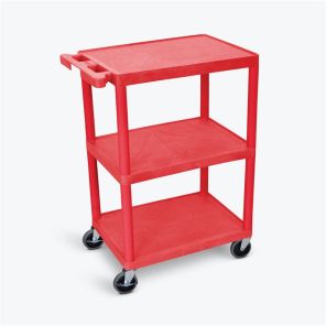 Luxor Workspaces Utility Cart - 3 Shelves Structural Foam Plastic