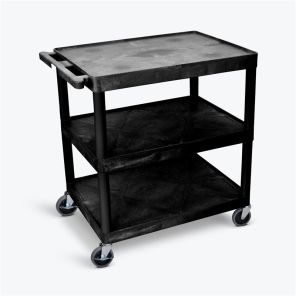 Luxor Workspaces Utility Cart - 3 Shelves Structural Foam Plastic