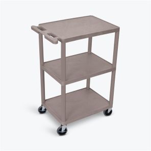 Luxor Workspaces Utility Cart - 3 Shelves Structural Foam Plastic