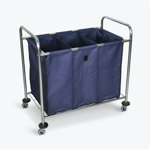 Luxor Workspaces Industrial Laundry Cart - Divided Canvas Bag