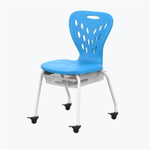 Luxor Workspaces Stackable School Chair with Wheels and Storage