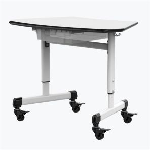 Luxor Workspaces Height-Adjustable Trapezoid Student Desk with Drawer 