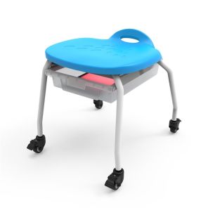 Luxor Workspaces Stackable Classroom Stool with Wheels and Storage