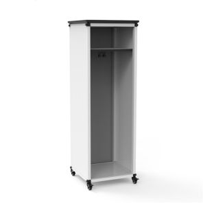 Luxor Workspaces Modular Teacher Storage Cabinet - Narrow/Tall Module with Casters and Tabletop