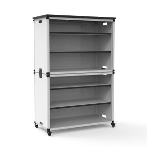 Luxor Workspaces Modular Classroom Bookshelf - Wide Stacked Modules with Casters and Tabletop