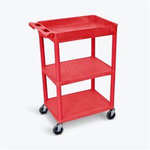 Luxor Workspaces Tub Top and Flat Middle/Bottom Shelf Cart