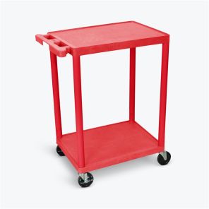 Luxor Workspaces Flat Shelf Cart - Two Shelves