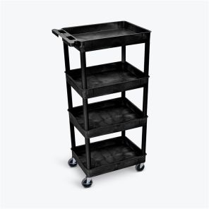 Luxor Workspaces Tub Shelf Cart - Four Shelves