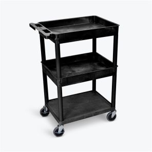 Luxor Workspaces Top/Middle Tub and Flat Bottom Shelf Cart