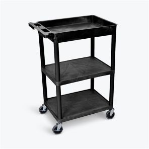 Luxor Workspaces Tub Top and Flat Middle/Bottom Shelf Cart