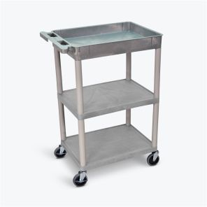 Luxor Workspaces Tub Top and Flat Middle/Bottom Shelf Cart