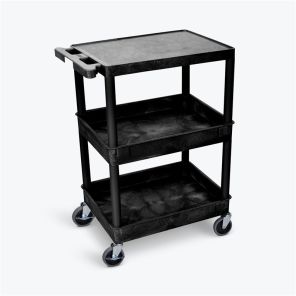 Luxor Workspaces Flat Top and Tub Middle/Bottom Shelf Cart