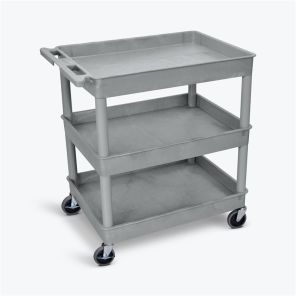 Luxor Workspaces Large Tub Cart - Three Shelves