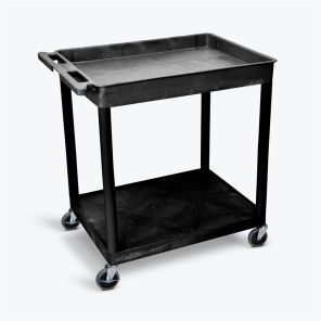 Luxor Workspaces Large Top Tub and Flat Bottom Shelf Cart