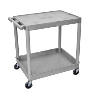 Luxor Workspaces Large Flat-Top and Tub-Bottom Shelf Cart