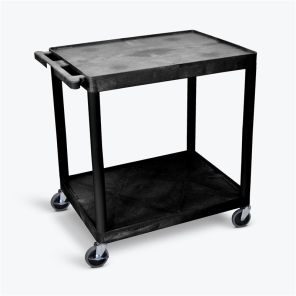 Luxor Workspaces Large Flat Shelf Cart - Two Shelves