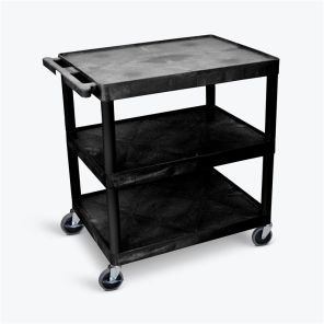 Luxor Workspaces Large Flat Shelf Cart - Three Shelves