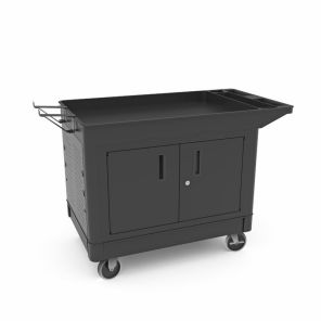 Luxor Workspaces Industrial Work Cart with Locking Cabinet