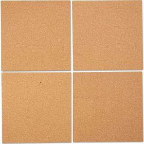 Universal® Cork Tile Panels, Brown, 12 x 12, 4/Pack 