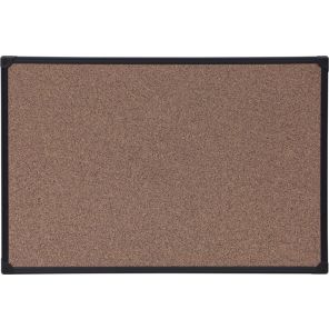 Universal® Tech Cork Board, 36 x 24, Cork, Black Plastic Frame 