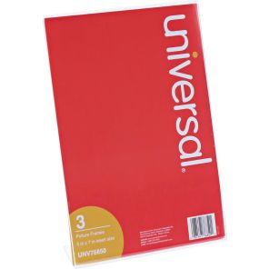 Universal® Clear L-Style Freestanding Frame, 5 x 7 Insert, 3/Pack 