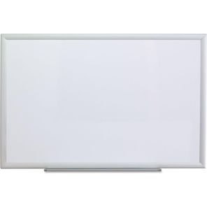 Universal® Dry Erase Board, Melamine, 24 x 18, Aluminum Frame 