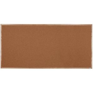 Natural Pebble Grain Cork Bulletin Board Oak Frame 48