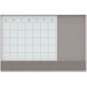U Brands Magnetic Glass Dry Erase 3-in-1 Calendar Board 17