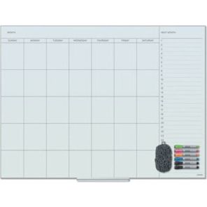 U Brands Floating Glass Dry Erase Undated One Month Calendar 48