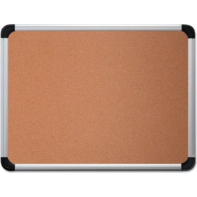 Universal Cork Board with Aluminum Frame, 36 x 24, Natural, Silver Frame